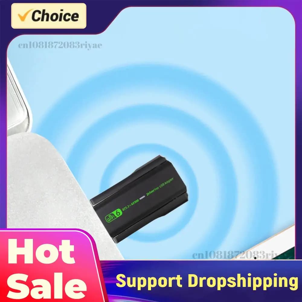 Adattatore USB WiFi 6 compatibile con Bluetooth 5.3 Dongle 2 in 1 con doppie antenne da 3DBi Dongle per scheda di rete wireless per PC/laptop/desktop