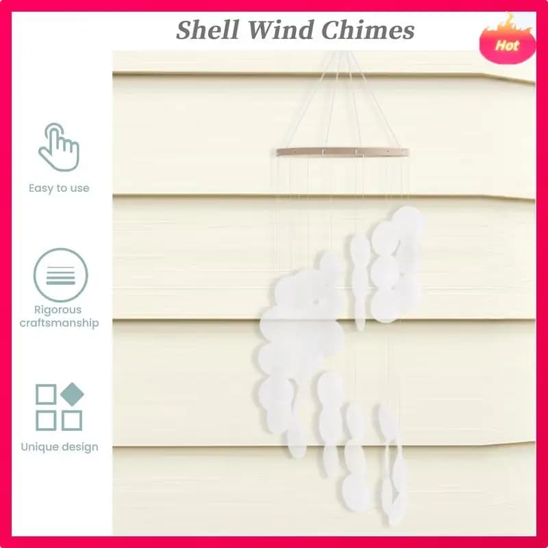 ABYP Natural Shell Wind Chimes Dream Catcher Craft Outdoor Yard Decoration Bedroom Living Room Hanging Pendant