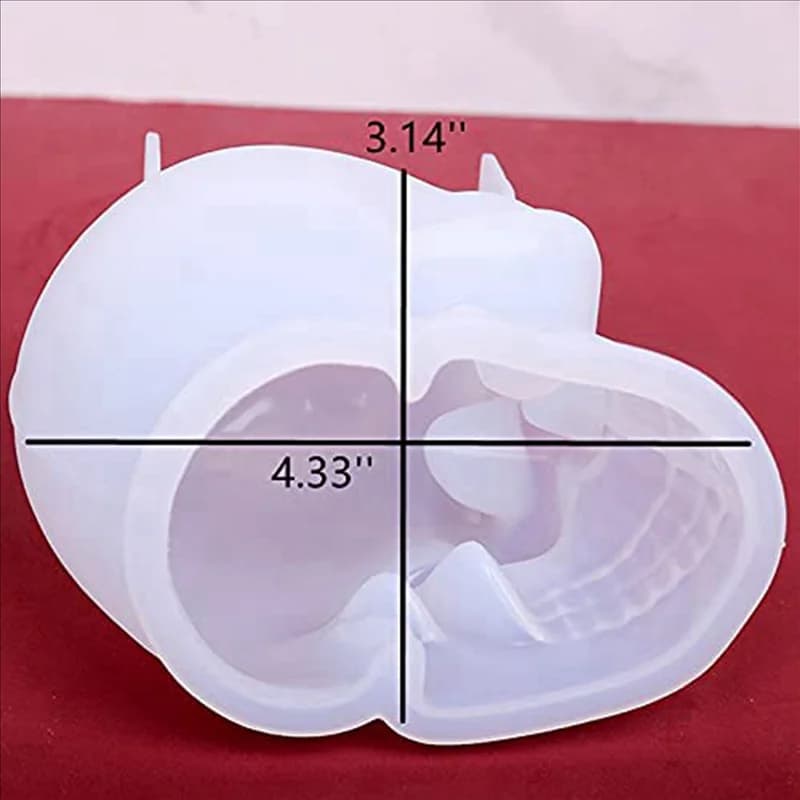 AA49 2X Stampo in silicone con teschio Stampo per candela con teschio di Halloween Stampo in resina con teschio grande per candela Sapone fai da te Creazione di resina epossidica