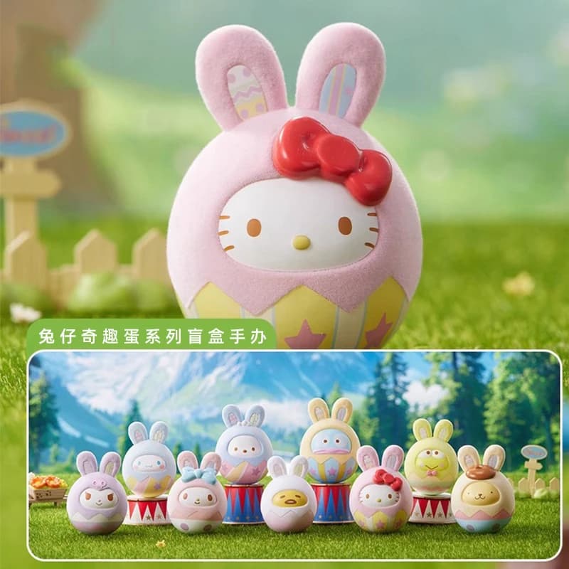 New Mystery Box Sanrio Bunny Funny Egg Kuromi, Figurina Trendy, Bambola Hellokitty in Velluto, Hangyodon Ornament, Children's Toy, Birthday Gift