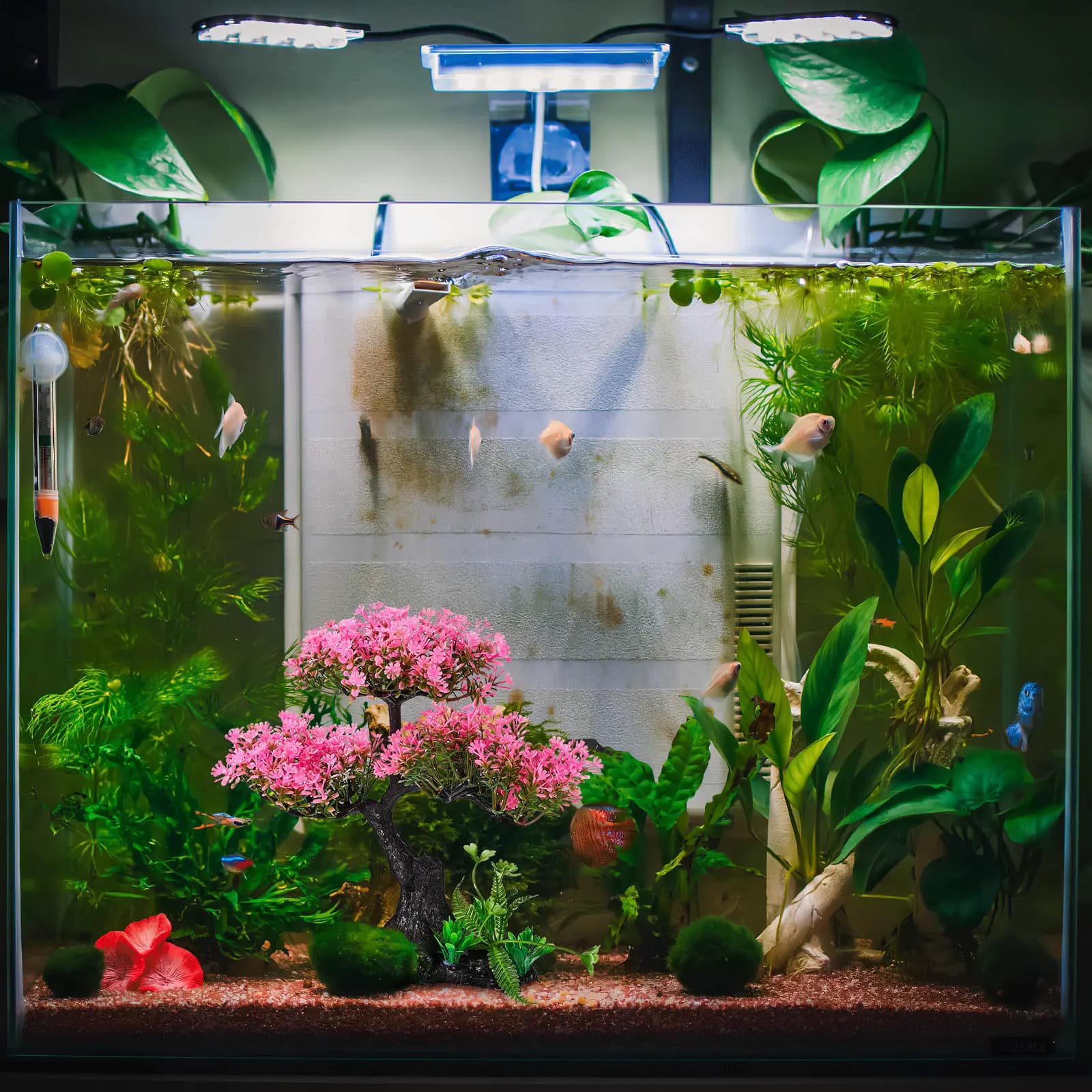 1Set Artificial Aquarium Plants Realistic Plastic Fish Tank Accessories Fake Plants Turtle Tank Decoration Set