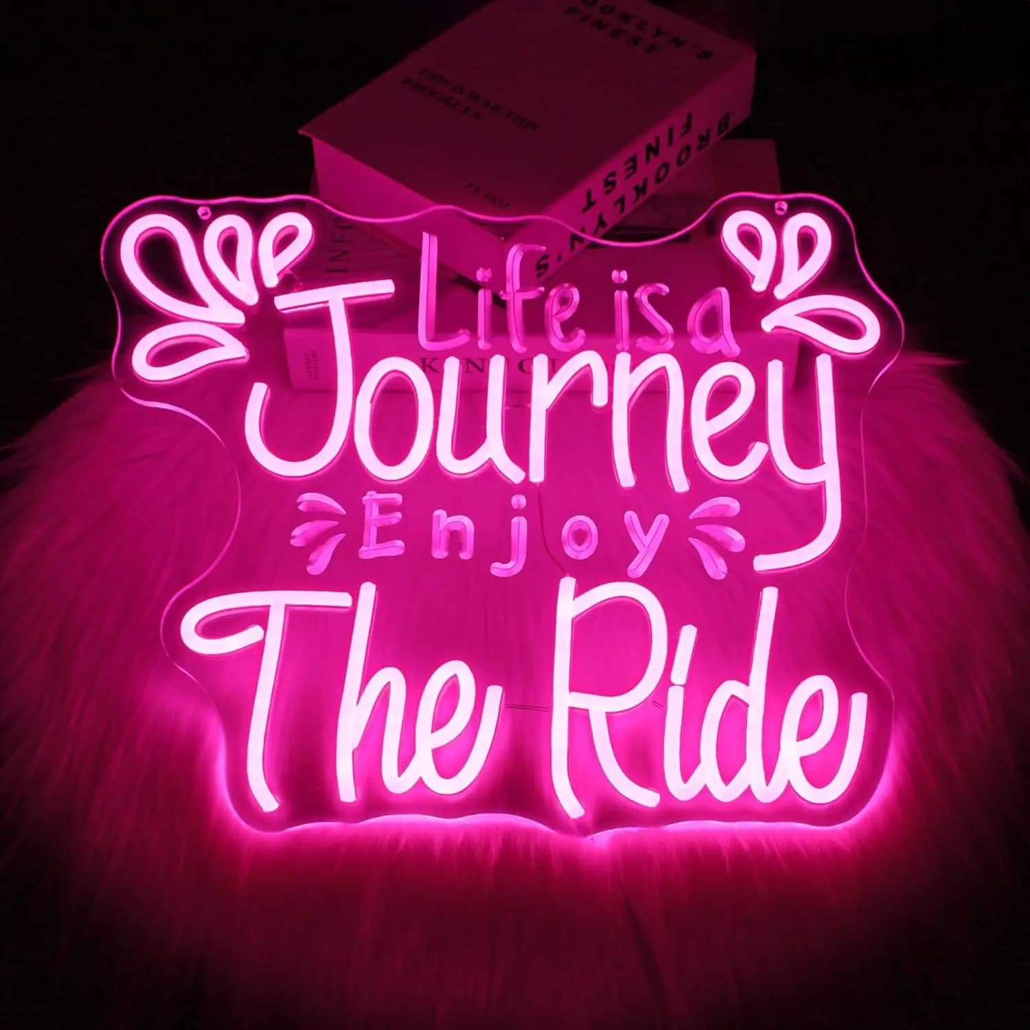 Insegna al Neon Journey The Ride, Luci al Neon LED USB Dimmerabili per Bar, Hotel, Camera da Letto, Decorazione Murale, Regali Speciali, Luce Notturna