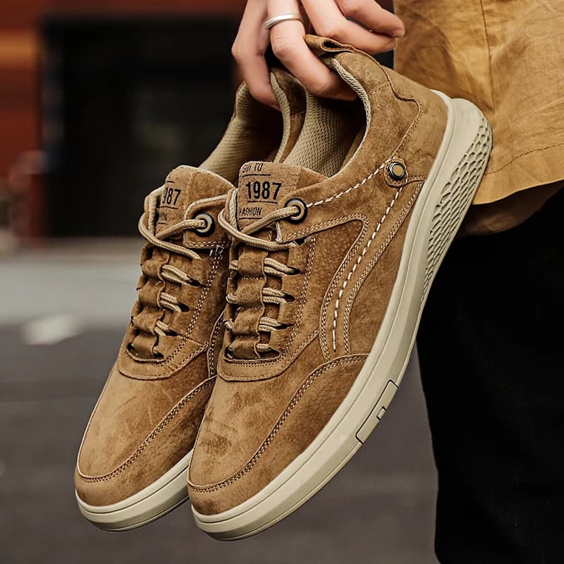 High Quality Men's Shoes Fashion Genuine Leather Casual Shoes Breathable Walking Sneakers Comfortable Sport Shoes Handmade Flats