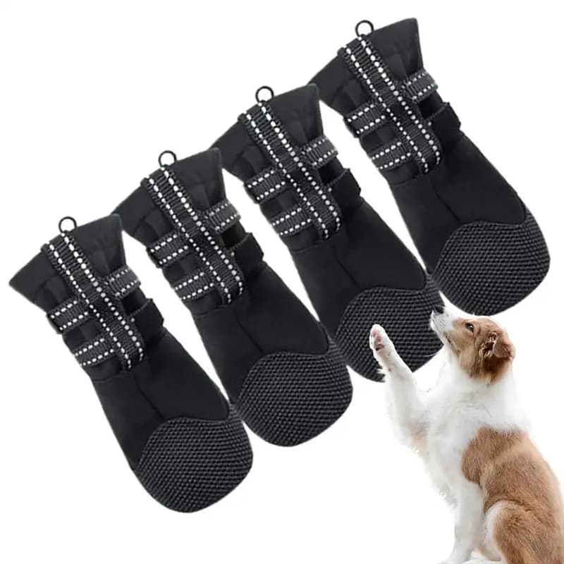 【OFF-SHELF】Scarpe per cani antiscivolo per pavimentazione calda Set da 4 pezzi Forniture per animali Zampe per cani Stivale per il recupero delle ferite per escursioni Camminate all'aperto