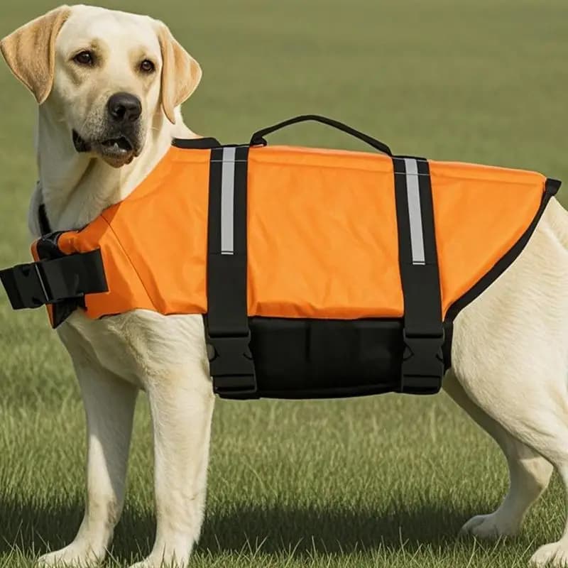 Pettorina da nuoto per cani Gilet di sicurezza riflettente regolabile traspirante Tuta galleggiante Camicia Cappotto per piscina Lago Canottaggio Rafting Giubbotto di salvataggio per animali domestici