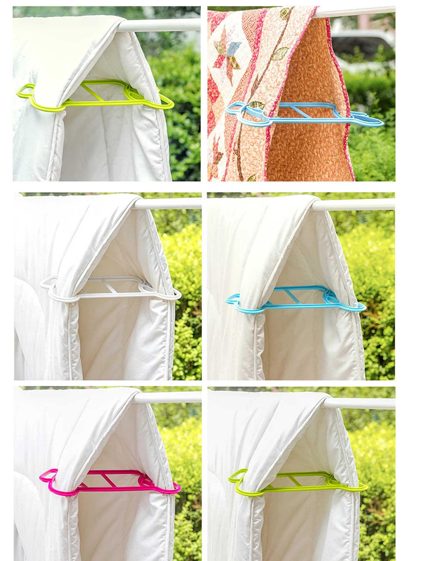 2Pcs Plastic Clothes Drying Clips for Quilts Blankets Bed Sheets Towels Curtains Outdoor Balcony Household Blanket Drying Bracke