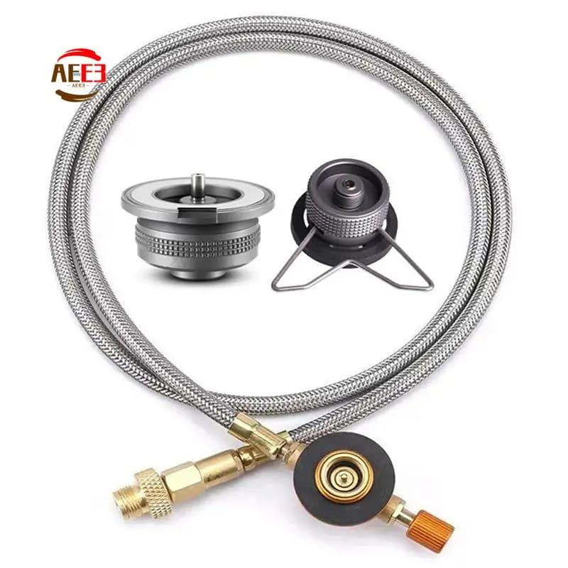 AEE3-Outdoor Gas Adapter Connector Pipe Divided Cooker Accessories for Outdoor Kitchen Camping Equipment