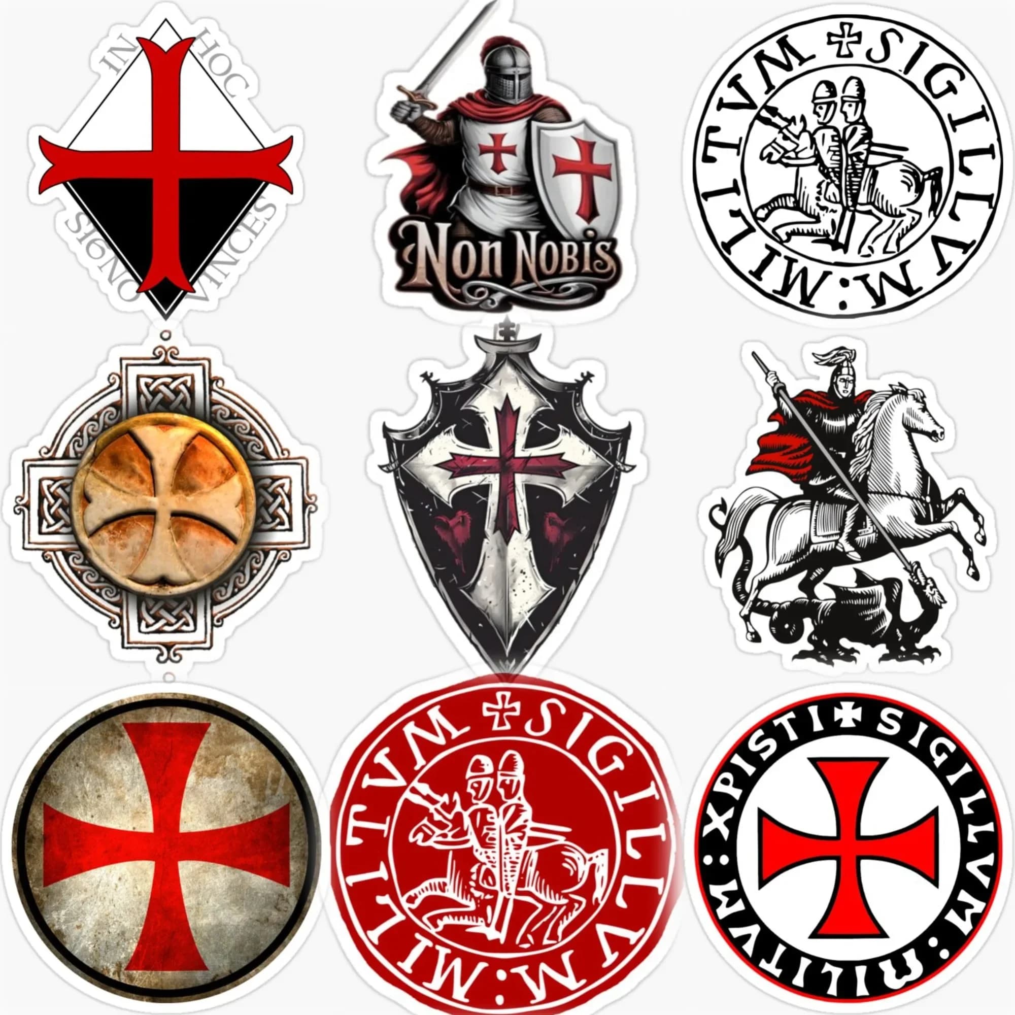 Adesivi con emblema della croce dei Cavalieri Templari, dimensioni personalizzabili, per auto, bicicletta, furgone, camion, casco, frigorifero, decorazione da parete