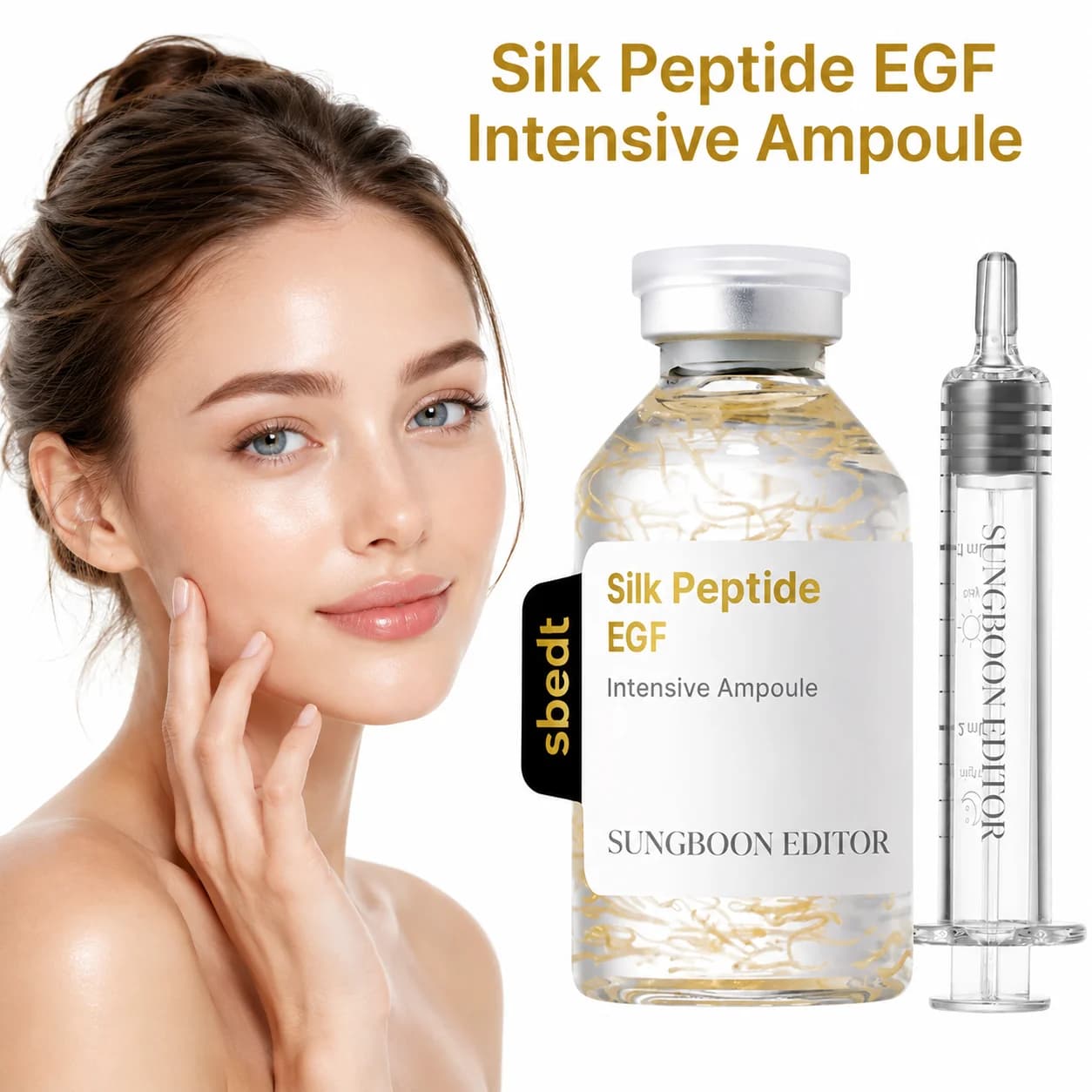 Silk Peptide Thread Serum EGF Collagen Intensive Moisturizing Plumping Face Ampoule for Elastic Radiant Looking Skin
