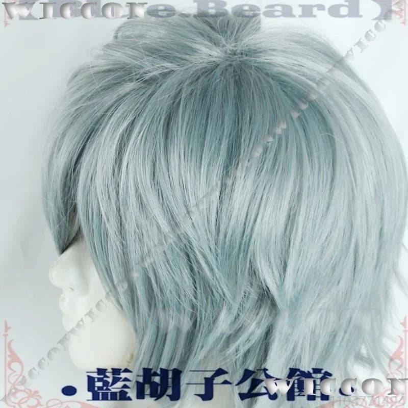c;4\g,6'h.9/c;4\g,6'h.9/Till Anime Alien Stage R6 Cure Cosplay Blue-Green Grey Wig Sleep Eye Mask Face Sticker Hair 6'h\3,g'8/b'