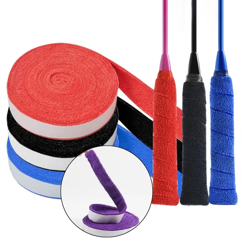 Nastro per Racchetta da Badminton Durevole, Nastro Antiscivolo in Poliestere, Nastro Overgrip per Racchetta da Tennis 5M, Assorbimento del Sudore