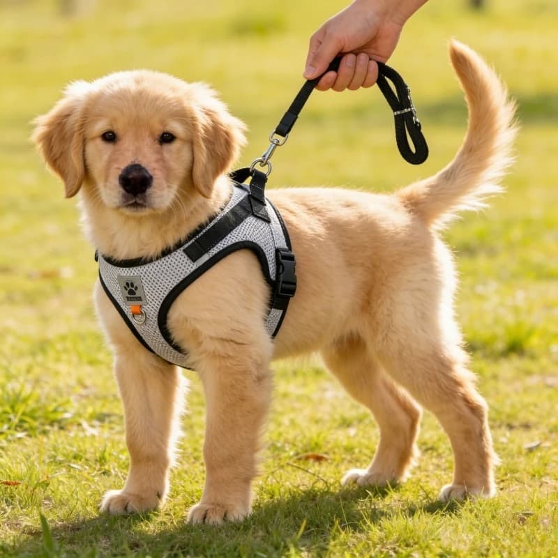Imbracatura universale per cani e gatti, doppio strato in rete, cinturino riflettente, regolabile, morbida, traspirante, comoda, per passeggiate all'aperto e addestramento