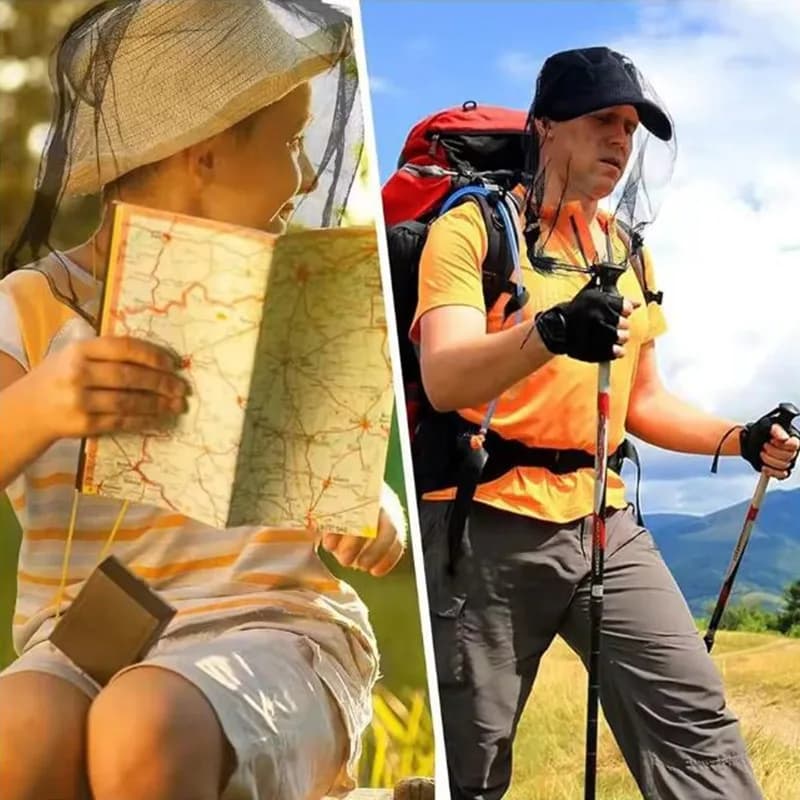 Cappello con Rete Anti-Insetti per Viaggi all'Aperto, Pesca, Apicoltura, Campeggio e Protezione dalle Zanzare