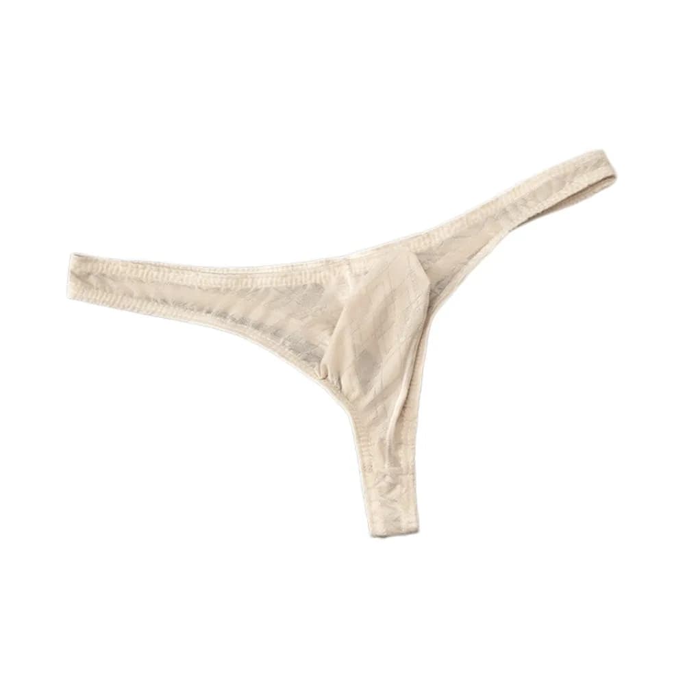Soft Low Waist Men Ice Silk Thongs Thin Transparent Underpants Men's Panties Lingerie Underwear Male Briefs Men