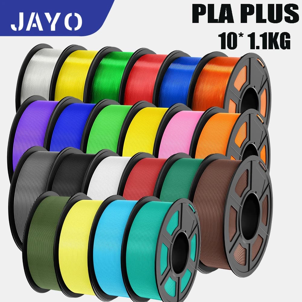 JAYO PLA PLUS 10Rolls Mixed color 3D Printer Filament 1.75mm 3D Printing Materials for 100% No Bubble &FDM 3D Pen DIY Gift