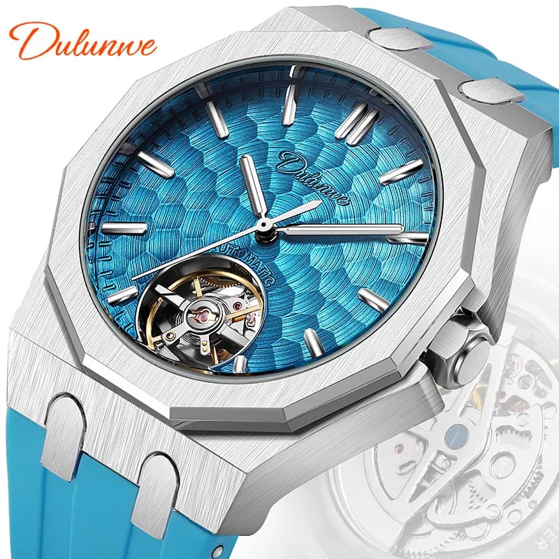 Man Brand Mechanical Watch Automatic Sport Waterproof Business Luxury Luminous Stainless Steel Silicone Strap Clock Wristwatches