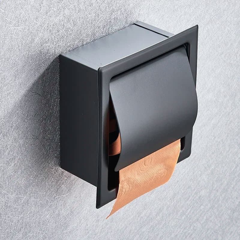 Portarotolo per carta igienica in acciaio inossidabile, scatola di carta per rotolo da bagno nascosta a parete lucida, impermeabile