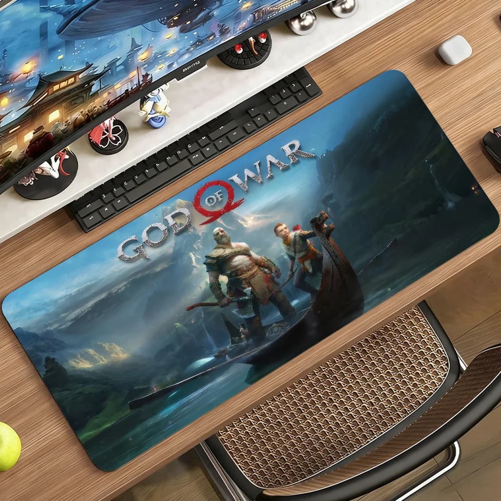 G-God of W-War Tappetino per mouse in gomma antiscivolo per computer Gamer Balance Decoracion Deskmat Laptop Office Large