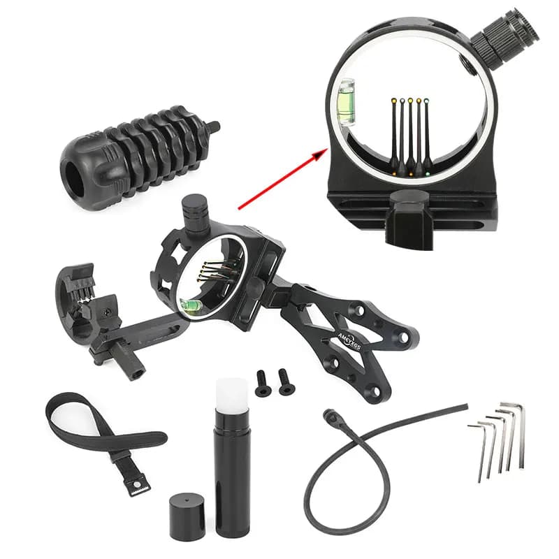 Tiro con l'arco CNC Arco Sight Gomma Assorbimento degli urti Freccia Resto Peep Sight Arco composto Caccia all'aperto Tiro di mira Accessori