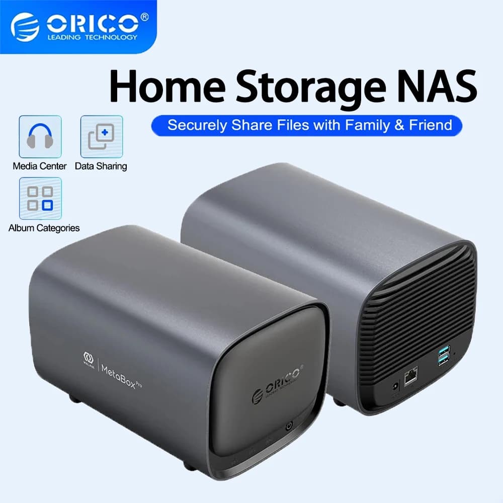 ORICO Server NAS a 2 alloggiamenti HDD da 3,5" M.2 NVMe SSD Rete Nas Server Supporto di archiviazione Raid Accesso remoto Condividi dati Famiglia Video NAS