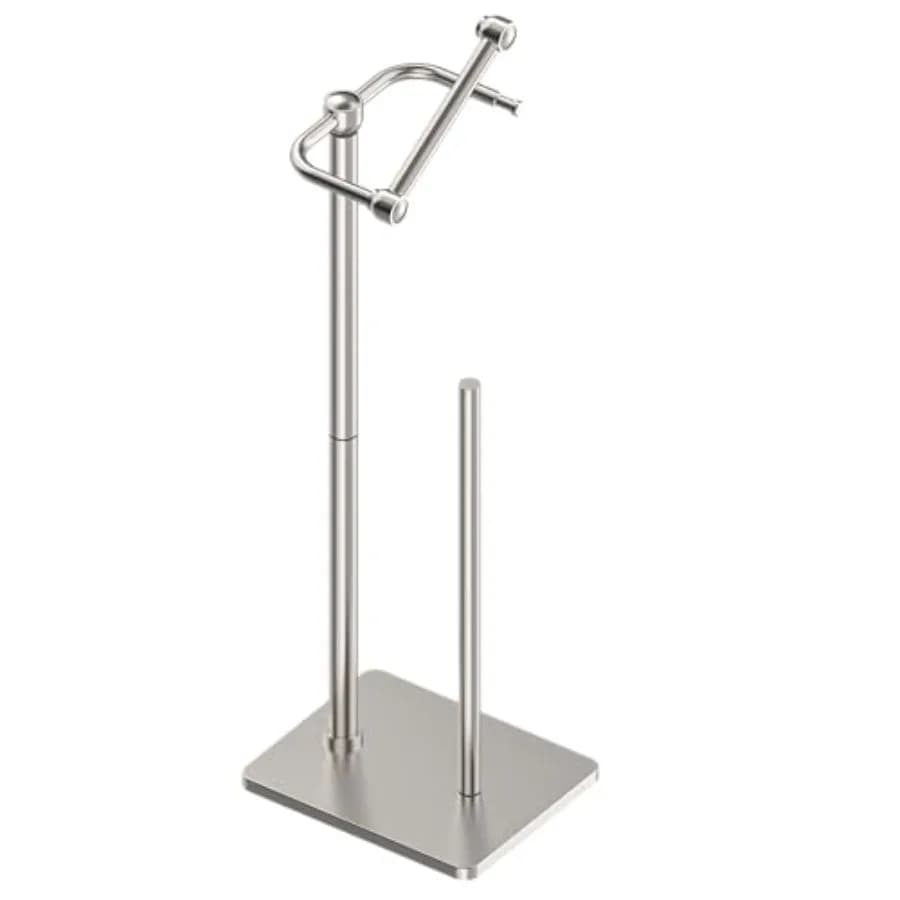 Toilet Paper Holder Stand, Bathroom Toilet Paper roll Holder for 4 Rolls, Post Pivoting Design, Stable Weighted Base, SUS304 St