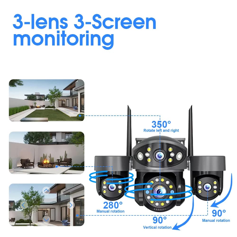 Telecamera IP Dome PTZ Wireless a Colori 6MP con App Yoosee, Rilevamento Umanoide AI, Sicurezza Domestica, Monitoraggio Bambini