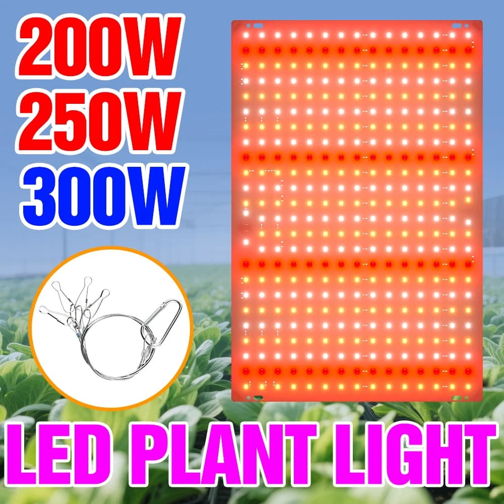 Complete Spectrum 300W Coltivation Lamp, Seed and Planting Panel, Lighting for Serre and Blinds, for Grass Plants, Cactus and Flowers, EU/US Plug
