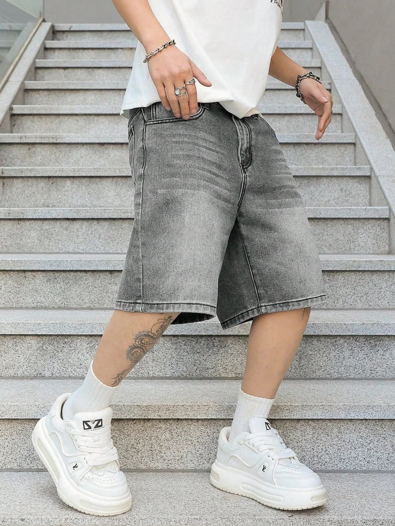 Jeans in denim unisex da uomo, classici, casual, per tutti i giorni. Nessun accessorio o cintura inclusi.