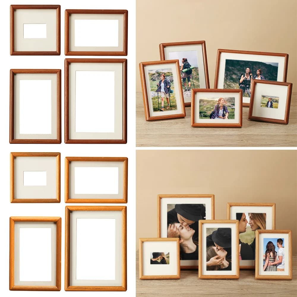 Fashion 6/7/8 Inch Black Walnut Photo Frame Simple Handmade Picture Frame Real Wooden Mortise Tenon Photo Frame