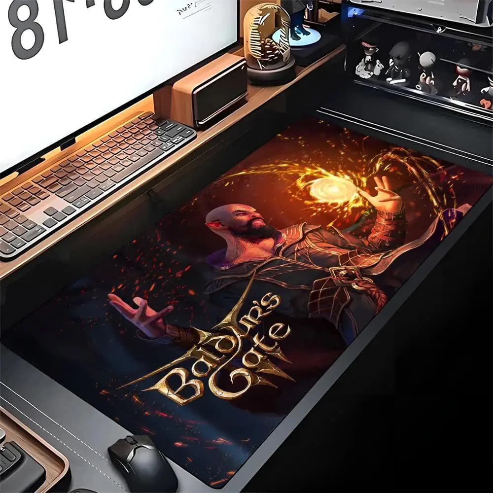 Tappetino per Mouse XXL Baldurs Gate 3, Grande Tappetino da Gioco con Bordo Bloccato, in Gomma, per Computer e Laptop