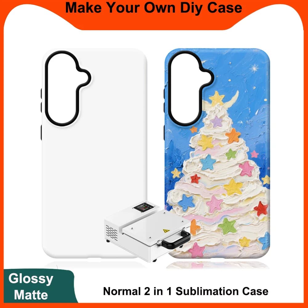 For Samsung Galaxy S26 S25 Ultra A13 A55 5G Blanks Sublimation Phone Case 2 in 1 Heat Press Image Custom Full Wrapped Cover