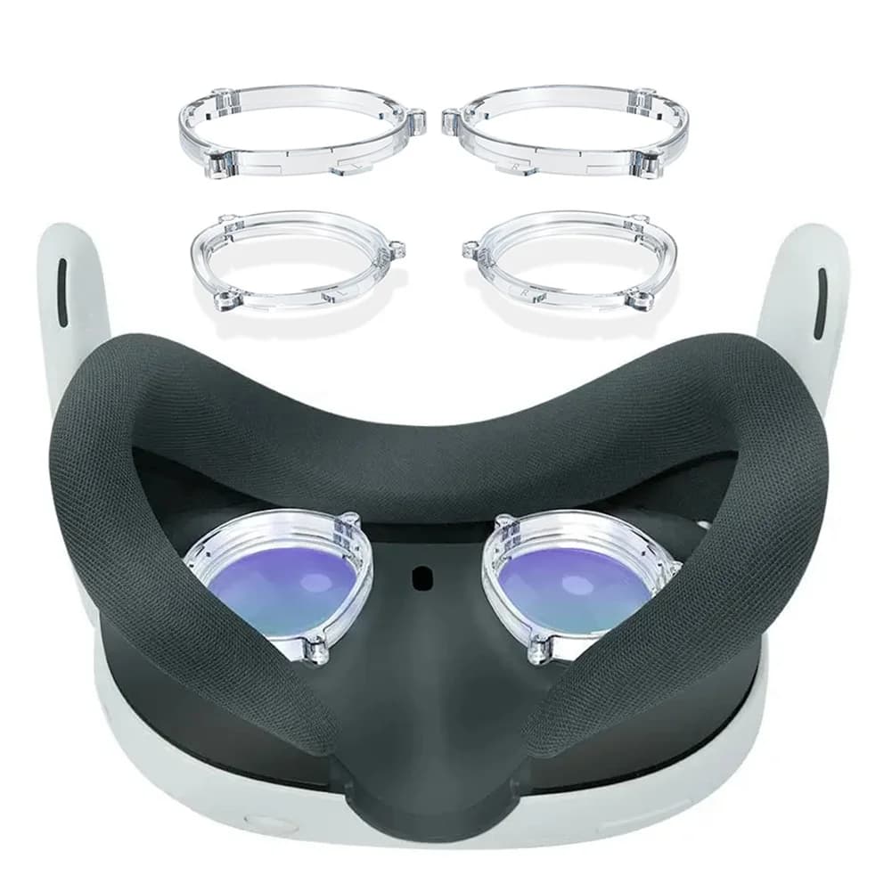 Cornice Magnetica VR e Lenti Anti-Luce Blu con Anello Protettivo Anti-Graffio per Oculus Quest 3 e Meta Quest 3