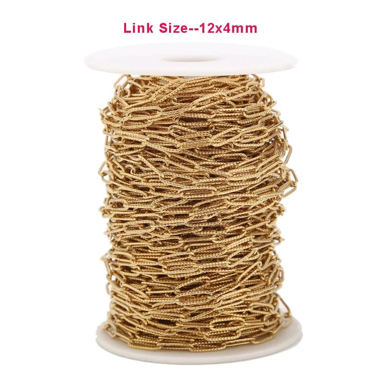 Catene di estensione 40M in acciaio inossidabile 4*12mm Catene di estensione 200M 1000 pezzi 12mm chiusure a moschettone 1000 pezzi perni testa 20mm