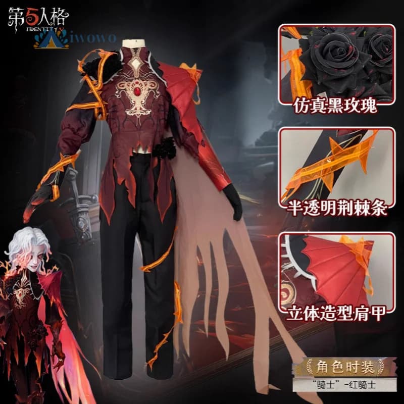 Game Identity V Red Knight Costume Cosplay Richard Sterling Set uniforme Halloween Natale Outfit per uomo donna
