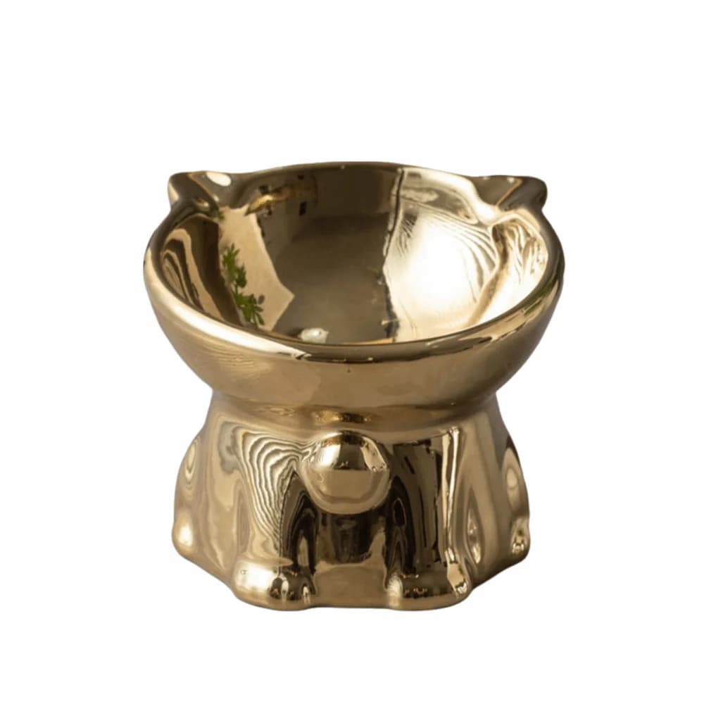 Cat Shaped Ceramic Cat Bowl Anti-Spill high leg Elevated Pet Food Feeder Neck Protection Large Capacity Cat Water Bowl