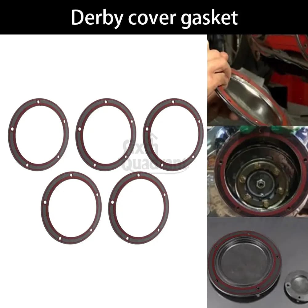 Accessorio moto 5 PC 5 fori Derby primario Guarnizione coperchio adatta per Harley Davidson FLHTCUTG Tri Glide Ultra Classic 2009-2013