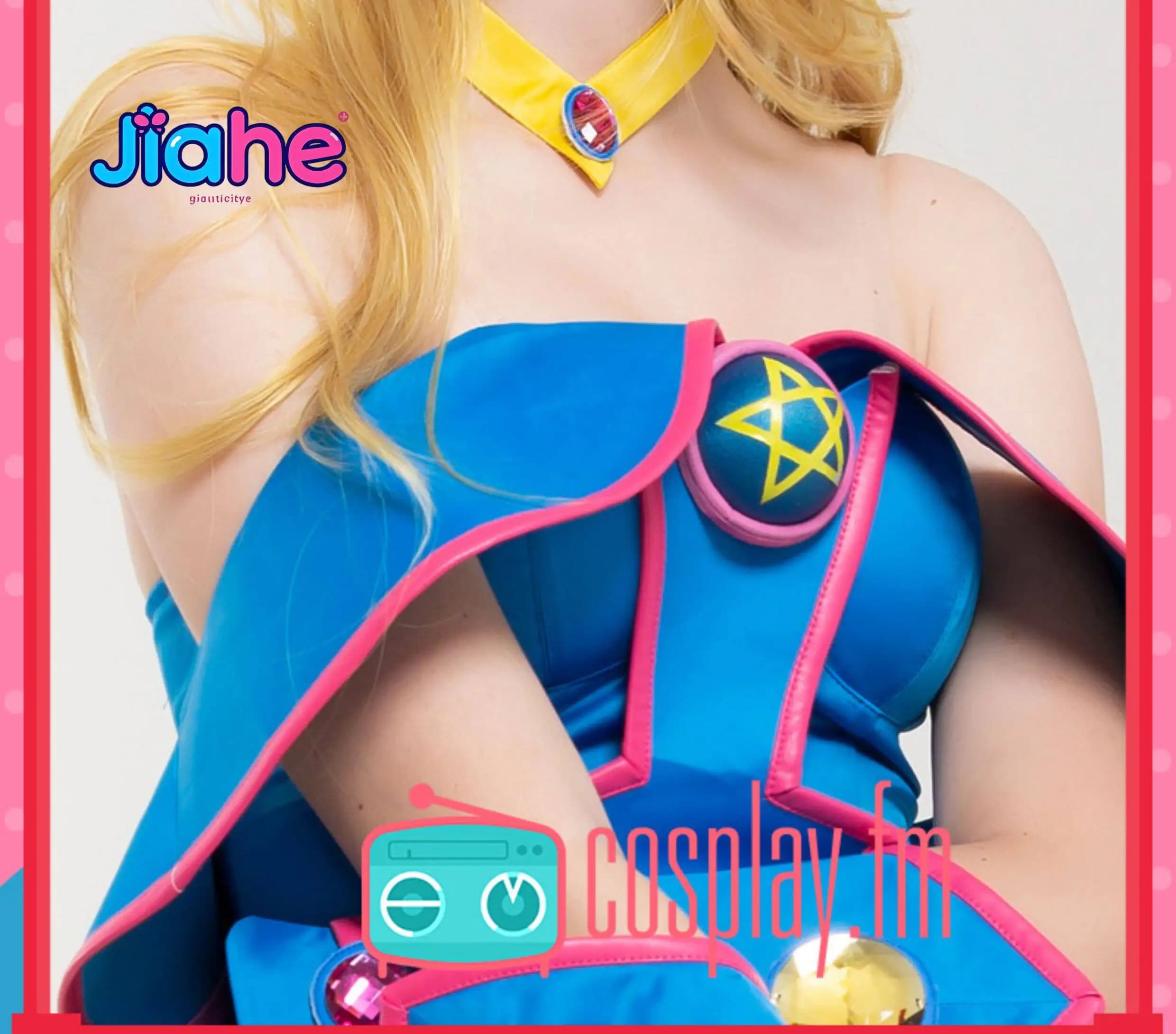 Costume cosplay Dark Magician Girl Anime Yu-Gi-Oh con cappello, tuta blu sexy da donna, parrucca, collana, uniforme per feste di Halloween