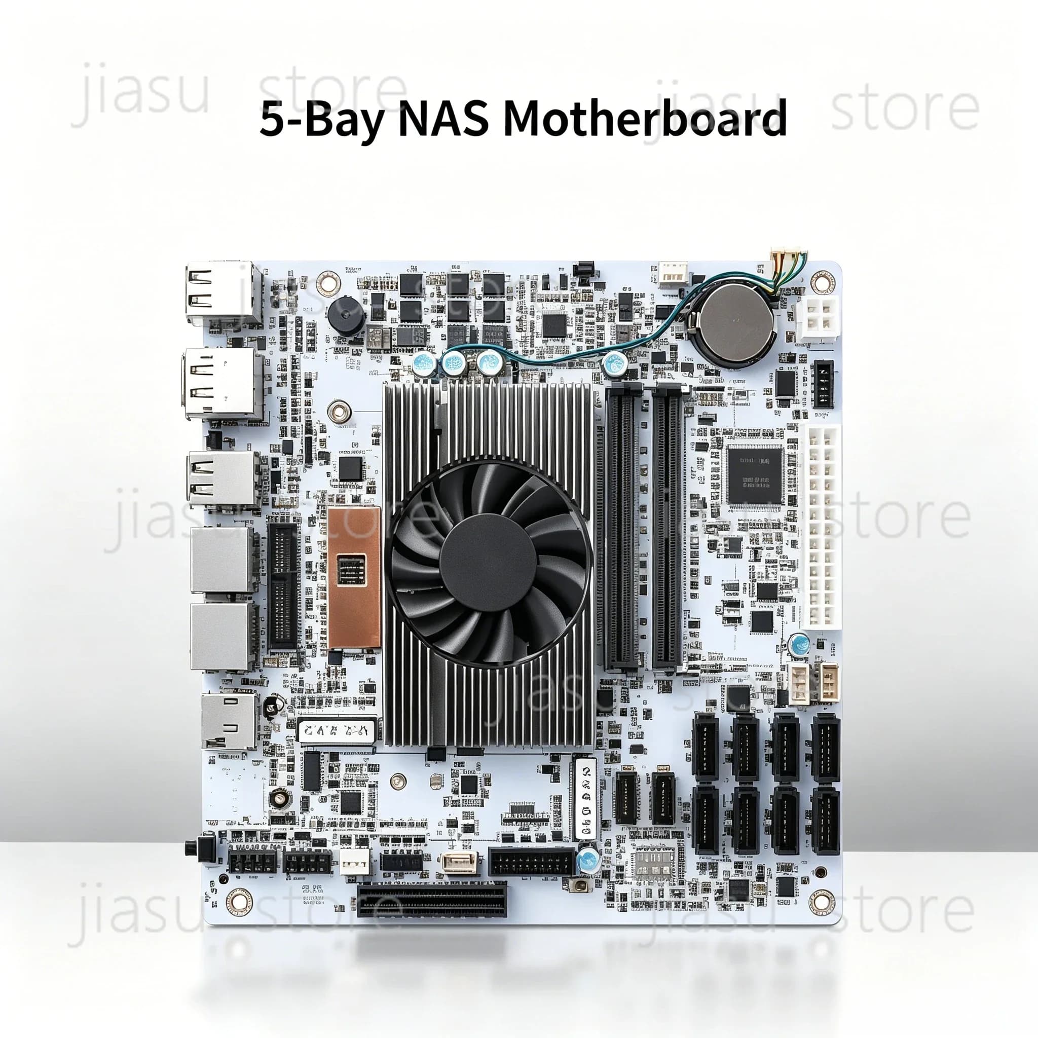 I5-8265UES 8 Bay NAS Motherboard, 8 SATA & Dual M.2 Slots, DDR4 Home Storage Server Mainboard