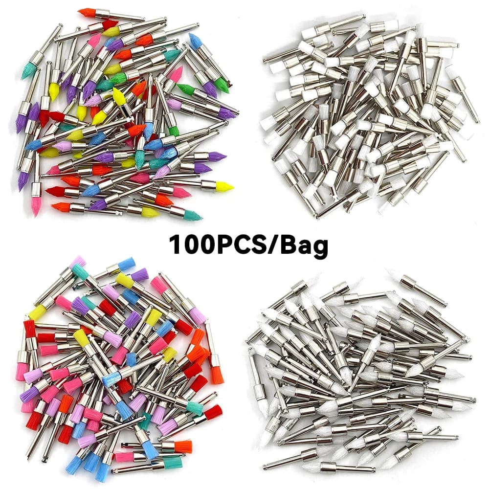 100 Pz/Bassed Use And Drop Brushes for Dental Polishing Type Plate/Affilate Nylon Dentistry Polishing Brushes For Tooth Whitening Tool