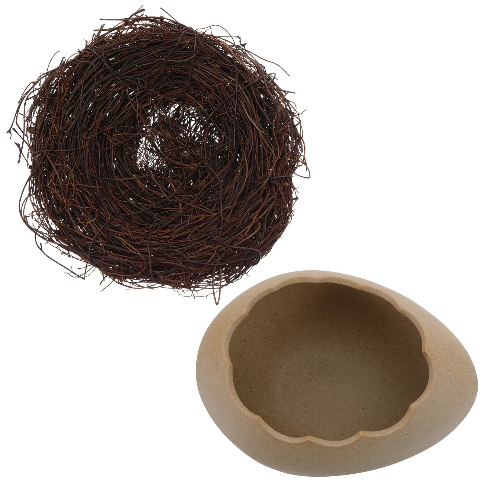 Eggshell Nest Bowl Ceramic Broken Egg Shape Snack Dessert Bowl Food Display Serving Container Appetizer Fruit Holder