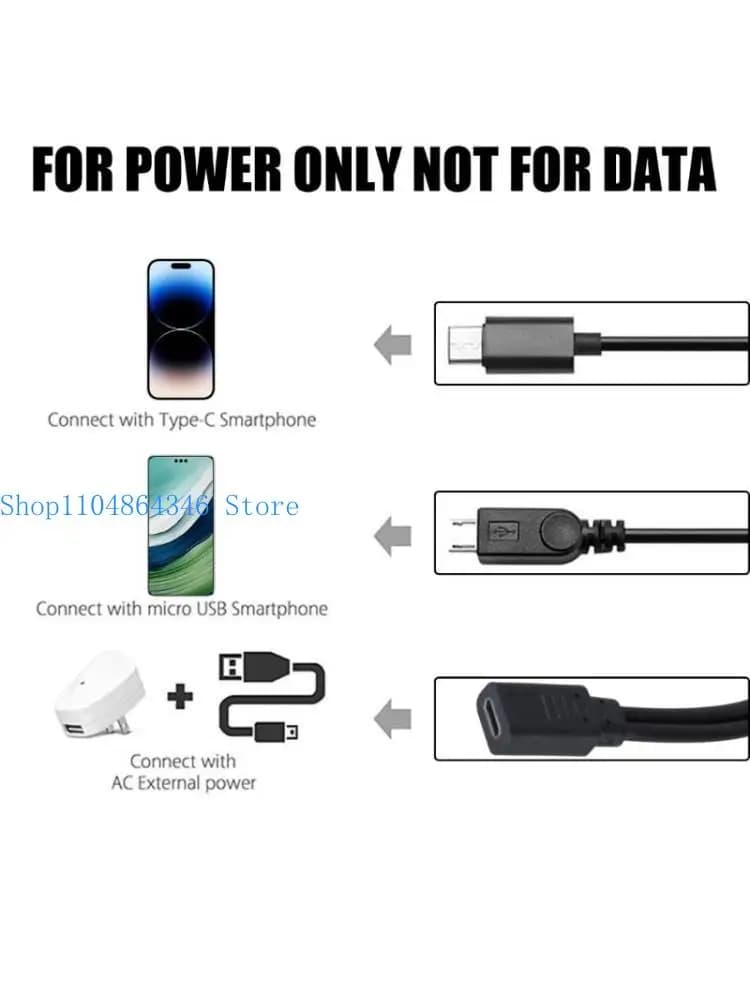 652F Multi Charging Cable USB C Splitter Cable 2 in 1 Fast Charging Cord USB C Female