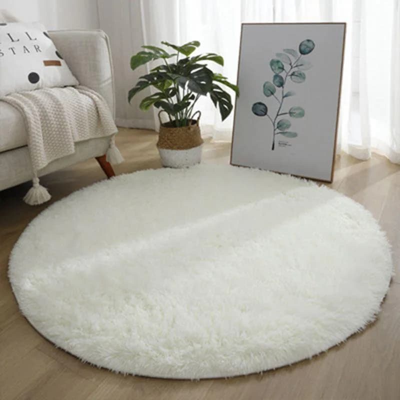 VIKAMA Silk and Wool Mat Solid Color, Round Suspended Basket Cushion, Yoga Mat, Bedside Tablet, Wardrobe Mat, Home Decoration