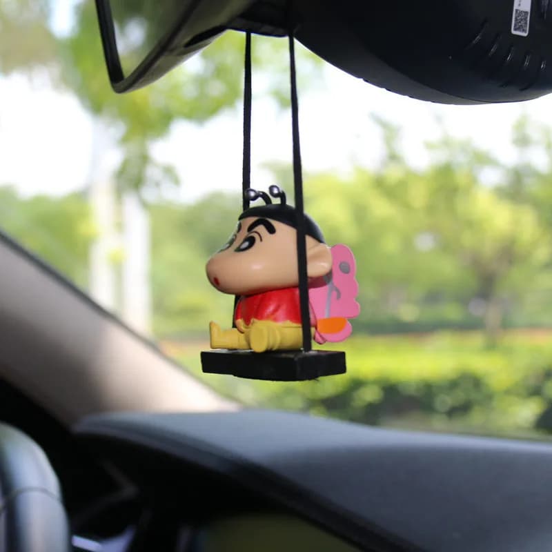 Anime Crayon Shin-chan Q versione Action Figure modello in PVC giocattoli bambola ornamenti per auto ciondolo appeso per specchietto retrovisore regali in scatola