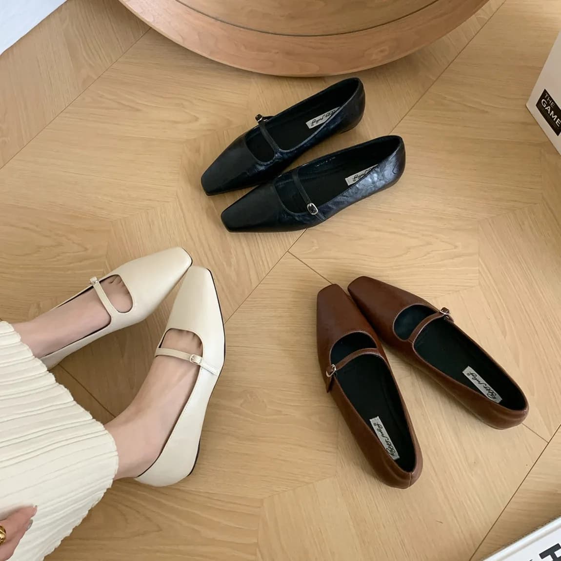 Baillos scarpe basse da donna nuove di zecca moda punta quadrata poco profonde signore Mary Jane ballerine tacco piatto scarpe da balletto Casual