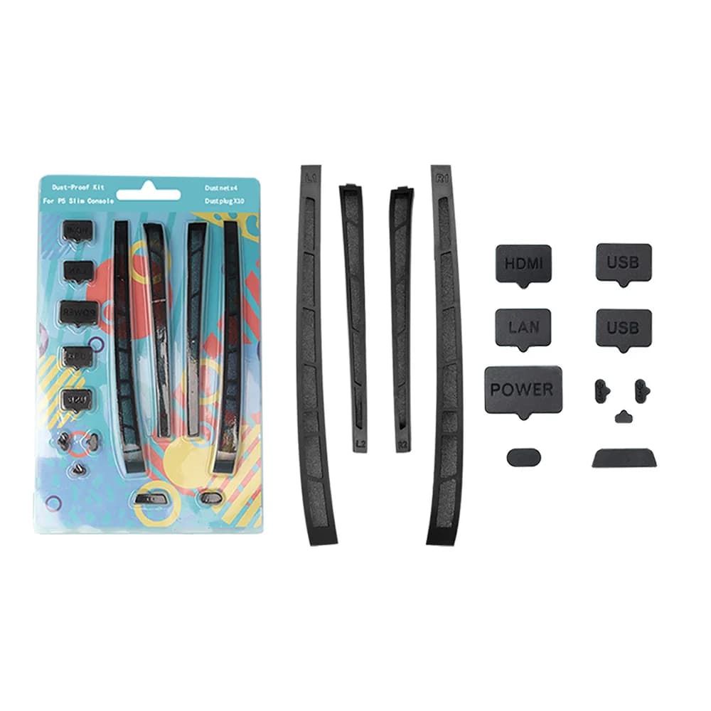 14 Pezzi Tappi Antipolvere per Console PS5 Slim, Protezione in Silicone, Copertura Antipolvere per Accessori Console di Gioco PS5 Slim