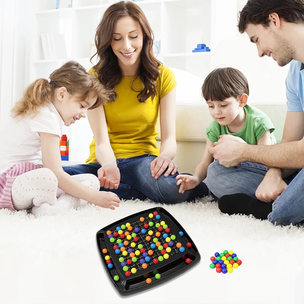 Gioco da tavolo per l'eliminazione della palla arcobaleno Divertimento per l'eliminazione della palla arcobaleno Giocattolo di abbinamento dei colori Gioco di scacchi da tavolo per l'interazione genitore-figlio