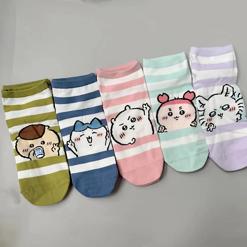 Chiikawa Hachiware Usagi Kawaii Anime Cartoon Socks Stripes Adult Comfortable Cute Keep Warm Suitable for All Seasons Socks