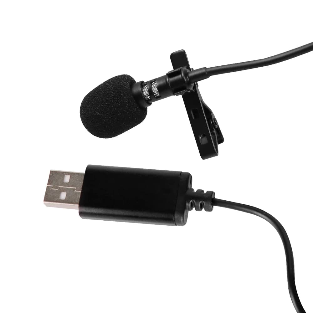 Mini microfono USB portatile con clip, microfono stereo omnidirezionale per laptop, registrazione dal vivo, scheda audio, professionale, 2 m