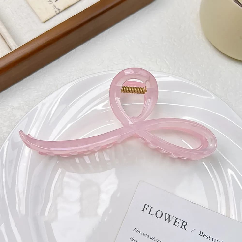 Elegant Jelly Color Back Headband Hair Clips Bow Ornament Hairpin Shark Clamp Girls