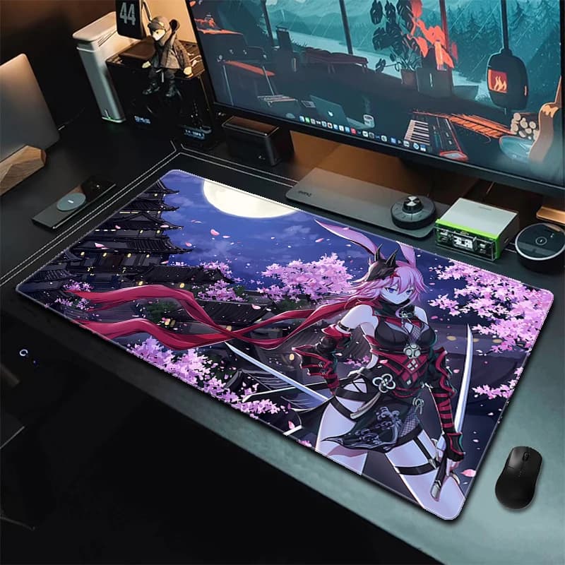 Yae Sakura Gaming Mouse Pad Honkai lmpact 3rd Large Mousepad 900x400mm Anime Tappetino per mouse antiscivolo DeskpadGamer Decorazione desktop